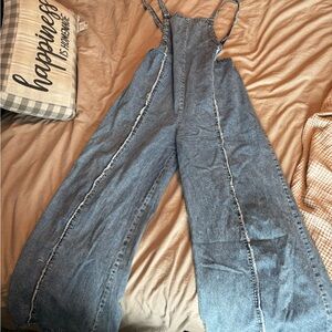 Women's Blue Denim Wide-Leg Jeans
